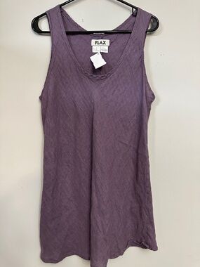 Flax Sleeveless Linen Tank in Dusty Mauve, Large